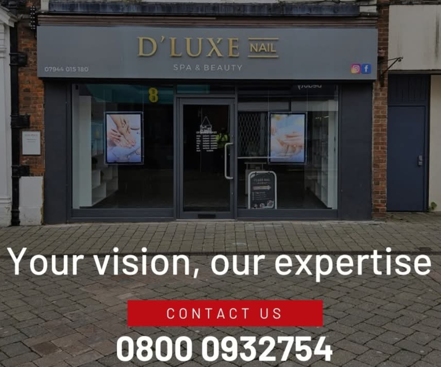 D'Luxe Nail Spa & Beauty — aluminium shopfront and automatic entrance – Prestige Aluminium Systems