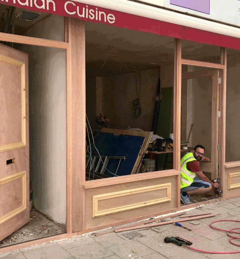Indian Cuisine — timber shopfront fabrication and on-site installation – Prestige Aluminium Systems